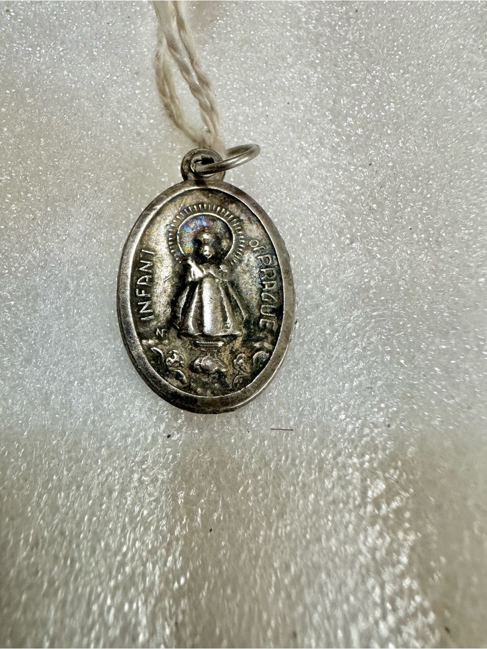 Infant of Prague Silver-Tone Religious Medal charm